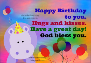 Christian Birthday Card Blessings for a child