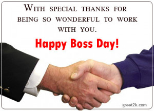 ... Thanks For Being So Wonderful To Work With You, Happy Boss Day