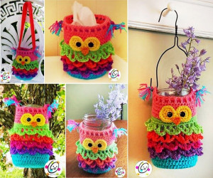 How to make an owl crochet for any mason jar