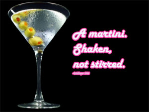 martini. Shaken, not stirred. Goldfinger, 1964