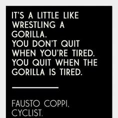 Quote of the day: It's a little like wrestling a gorilla. You don't ...