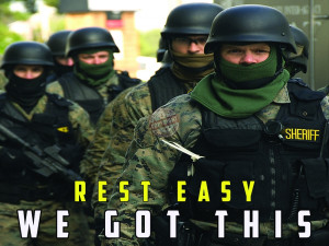 swat team poster featuring a sheepdog quote and a swat