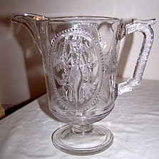 ... American Pattern Glass Richards & Hartley Cupid & Venus - Pitcher