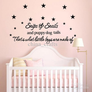 Kids Room Wall Quotes Stickers 50x110cm Nursery Wall Decals Bedroom ...