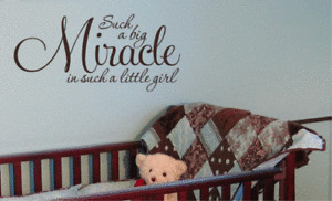 Miracle Little Girl Wall Quote Nursery Baby Decor Decal