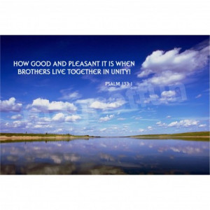 Brothers Live Together in Unity Bible Verse Scenery Magnet