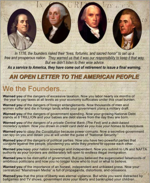 Founding Fathers: We Warned You