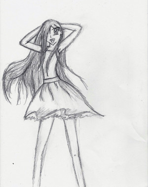 Anime Crying Eyes Sketch Girl