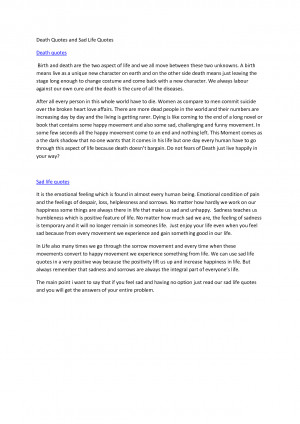 Death Quotes and Sad Life Quotes by pravej