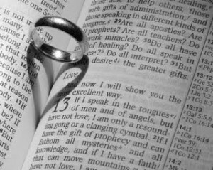 ring on bible Sunday Scripture 1 Corinthians 13:4 7