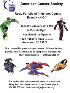 sc relay for life kick off 2013 more heroes kickoff posters relay ...
