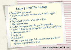 Recipe for positive change ... ♥♥♥