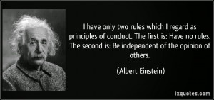 Image Quotes of Albert Eintein on Code of Conduct and Rules Finally ...
