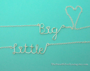 Sorority Set of Two Big and Little Sister Wire Necklaces ...