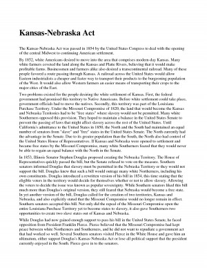 Kansas Nebraska Act - DOC by Crizlap
