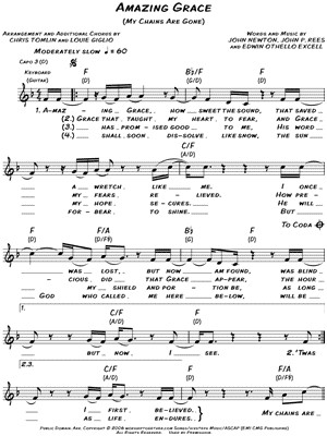 Amazing Grace Sheet Music With Lyrics Image of chris tomlin 