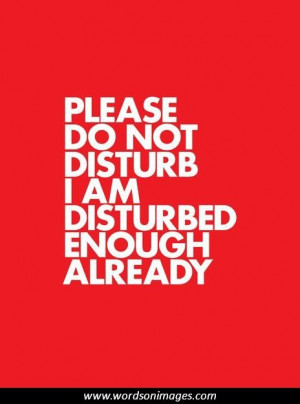 Please Do Not Disturb I Am Disturbed Enough Already