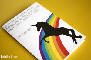... Rainbow Birthday Card-Birthday Card-Funny-Unicorn-Rainbow-Happy