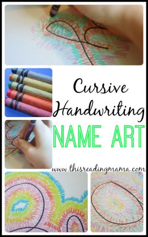 Cursive Handwriting Name Art ~ a fun handwriting art project using ...