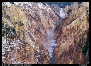 ... falls with snow dusting yellowstone national park wyoming usa Pictures