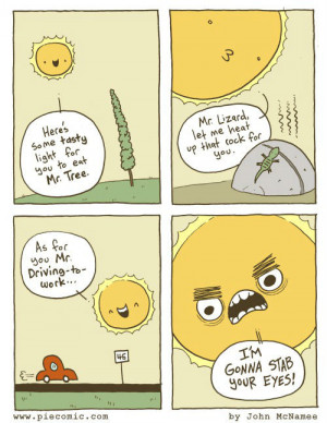 Mr Sun is a jerk – comic via