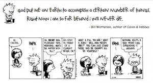 Calvin & Hobbes classic Bill Watterson quote
