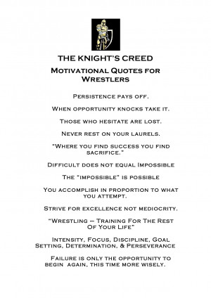 THE KNIGHT'S CREED Motivational Quotes for Wrestlers by morgossi7a1