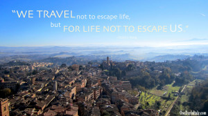 We Travel Not to Escape Life