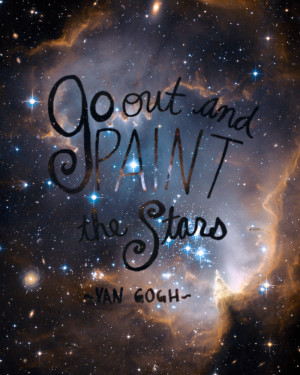Free Printable | Go Out and Paint the Stars - Van Gogh #quotes