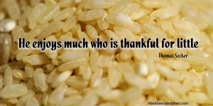 He enjoys much who is thankful for little - Thomas Secker