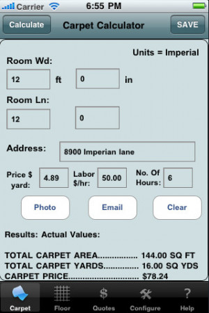 Download Carpet & Floor Calculator iPhone iPap iOS