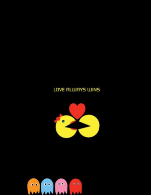 Pacman Print Love Always Wins Geekery Valentine Gift