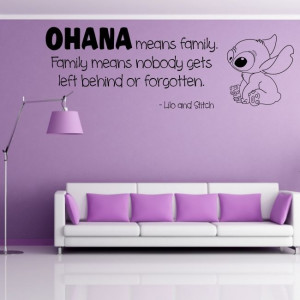 OHANA wall quote family lilo stitch decal sticker kids movie saying ...
