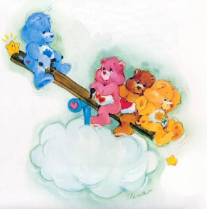 Care Bears: Grumpy, Love-a-Lot, Tenderheart & Funshine Bear on a See ...