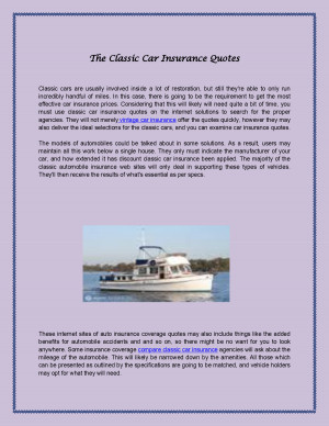 The Classic Car Insurance Quotes