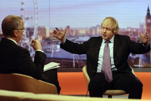 Boris Johnson goes head-to-head with Eddie Mair. Photo: BBC