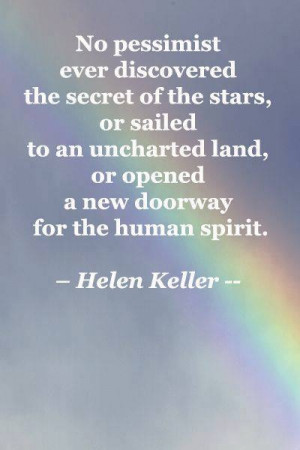 Helen Keller Optimism Quote