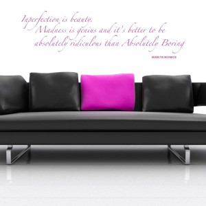Marilyn Monroe Imperfection is beauty 2 wall stickers Wall Quotes