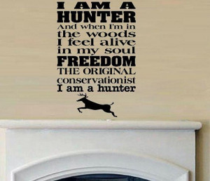 vinyl wall decal quote Hunter moto hunting