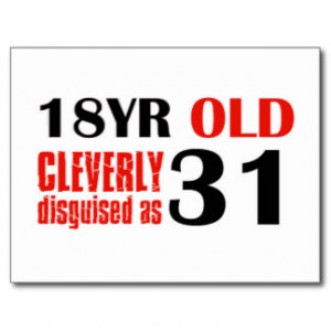 Humorous 31 year old birthday gifts post cards