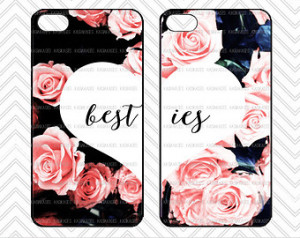 Best Friends Floral Cases / Cute Ro ses BFF Trendy Girly Cases Set ...