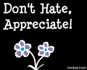 Don't hate, appreciate!