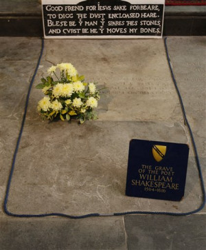Shakespeares Grave Quote William shakespeare's grave at