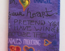 Laurel Burch Heart Sayings eye and sunglasses case ...