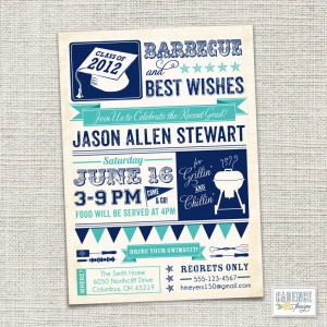 Graduation BBQ Party Invitations