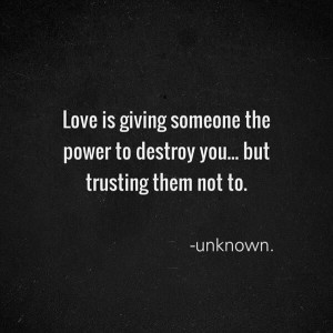 It's devastating when the person you love does.