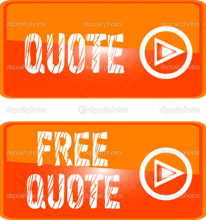 Free quote web button orange - Stock Illustration