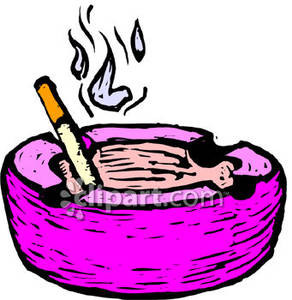 Smoking Cigarette In an Ashtray Royalty Free Clipart Picture