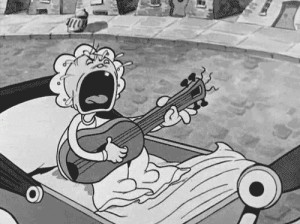 Cry Baby Playing The Guitar In Classic Cartoon