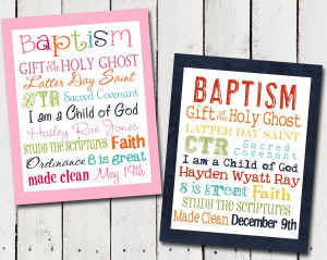 Girl or Boy Personalized LDS Baptism Subway Art. From ...